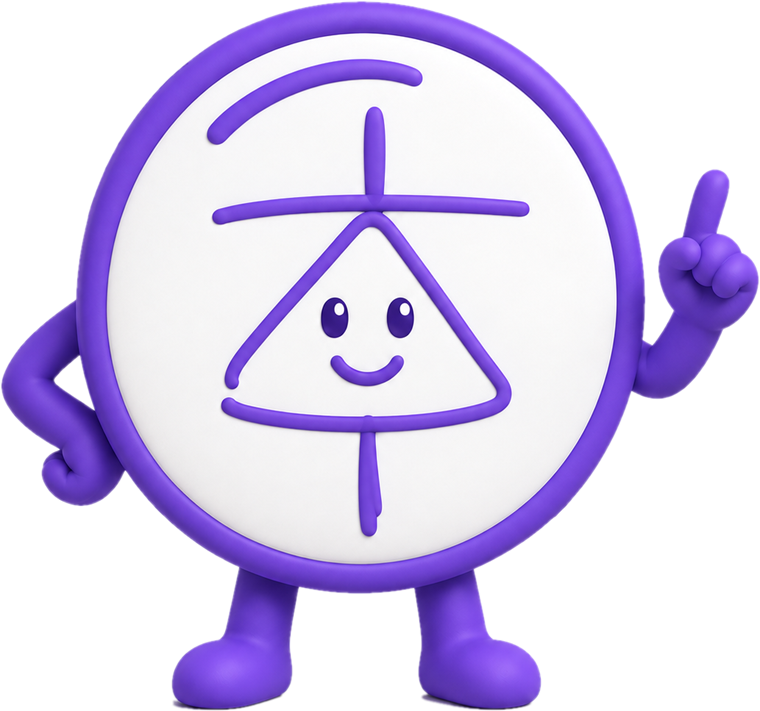 Codiode mascot pointing upward